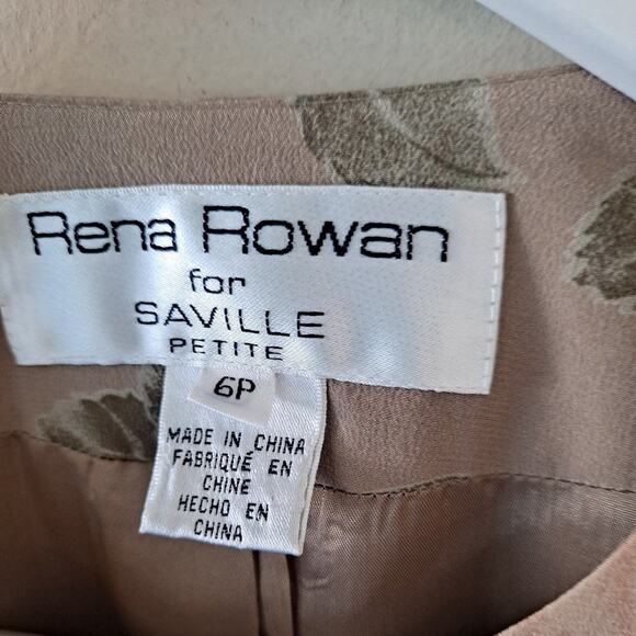 Rena Rowan For Saville Tan Multicolored Floral Silk Long Sleeve Jacket Top - 6P - Picture 7 of 7
